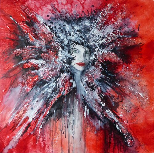 rouge demoiselle von Bernard Gaulbert, Malerei kaufen auf Singulart