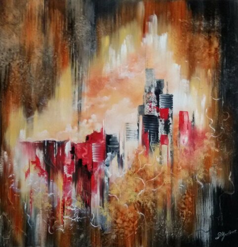 red city von Bernard Gaulbert, Malerei kaufen auf Singulart