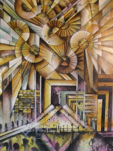 feux de minuit von Bernard Gaulbert, Malerei kaufen auf Singulart