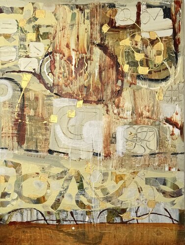 Vanilla Gold Sepia Scoop par Wendy Cohen, Peinture en vente sur Singulart