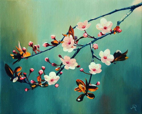 Sakura al atardecer von Javier Ramos Julián, Malerei kaufen auf Singulart