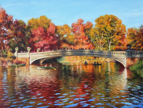 Reflejos otoñales en Central Park von Javier Ramos Julián, Malerei kaufen auf Singulart