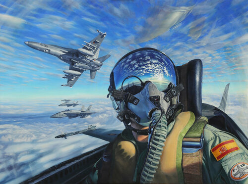 Blindando el Aire van Javier Ramos Julián, Schilderij te koop op Singulart