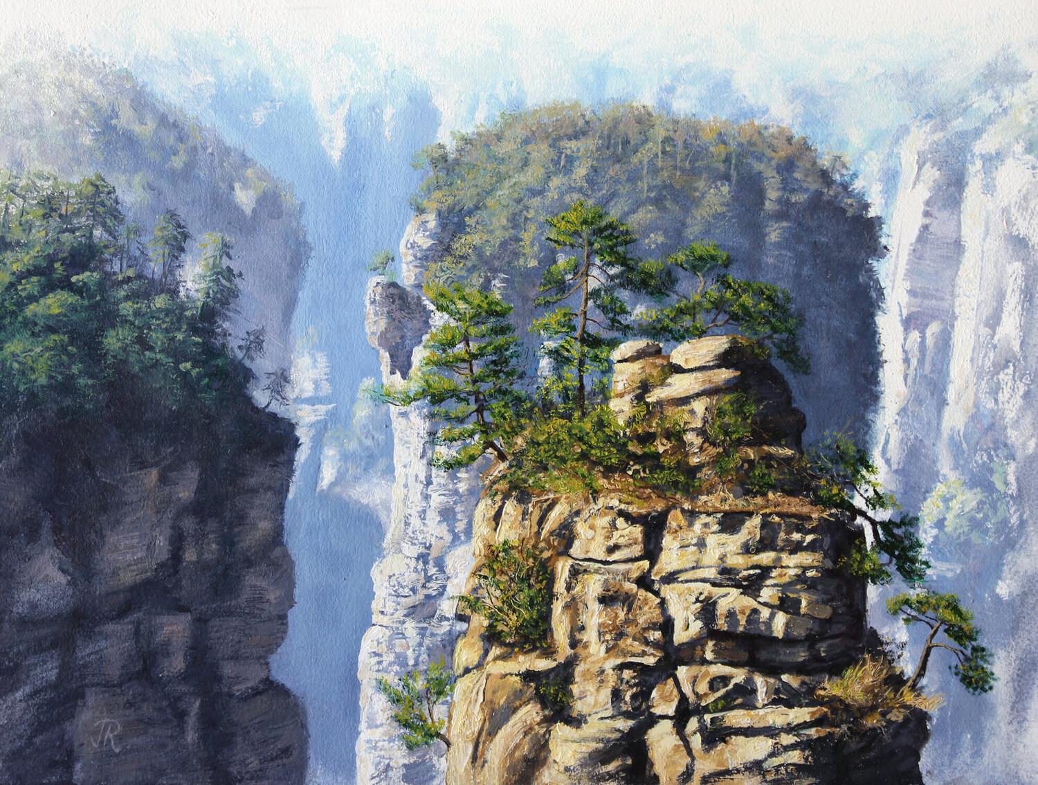 Montañas de Tianzi Javier Ramos Julián Dipinto originale in vendita