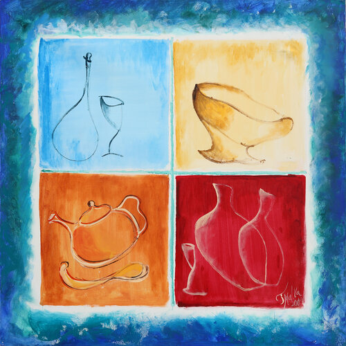 Mood of Drink and Happiness van Malka Tsentsiper, Schilderij te koop op Singulart