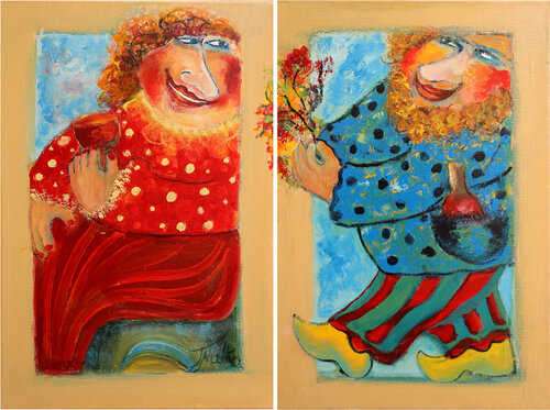 Do You love these flowers, my darling? von Malka Tsentsiper, Malerei kaufen auf Singulart