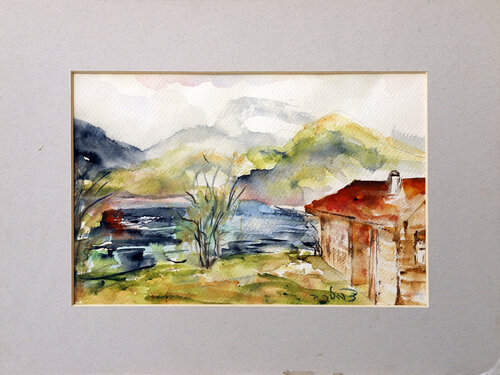 Somewhere in Italy (framed by Mat Board) di Malka Tsentsiper, Opera su carta in vendita su Singulart