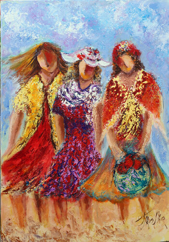 Hot wind at seasibe di Malka Tsentsiper, Pittura in vendita su Singulart