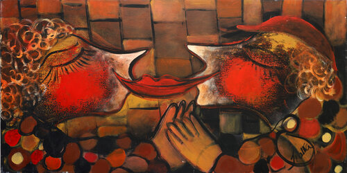Kiss and blush di Malka Tsentsiper, Pittura in vendita su Singulart