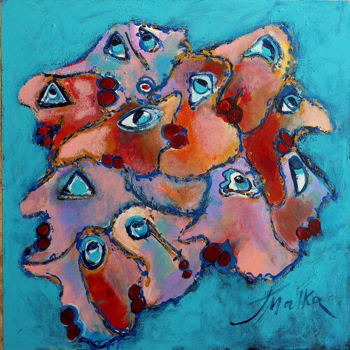 Faces in a crowd von Malka Tsentsiper, Malerei kaufen auf Singulart