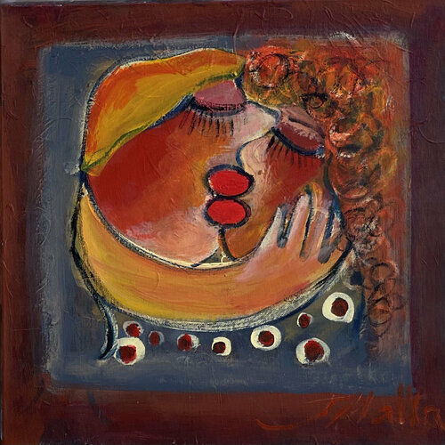 Sweet kiss van Malka Tsentsiper, Schilderij te koop op Singulart