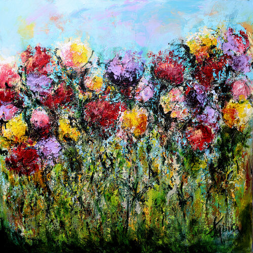 Spring - Anemone's Field van Malka Tsentsiper, Schilderij te koop op Singulart