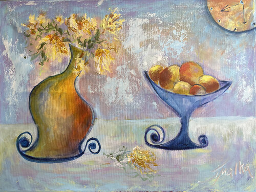 Flowers and Fruit von Malka Tsentsiper, Malerei kaufen auf Singulart