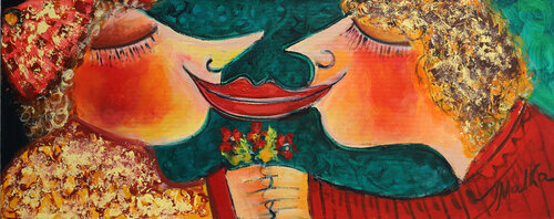 Kiss me! - v.2 by Malka Tsentsiper, 油畫 for Sale on Singulart