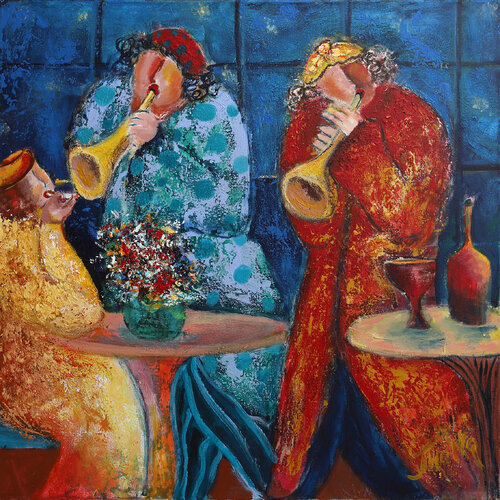 Night Bar Music di Malka Tsentsiper, Pittura in vendita su Singulart