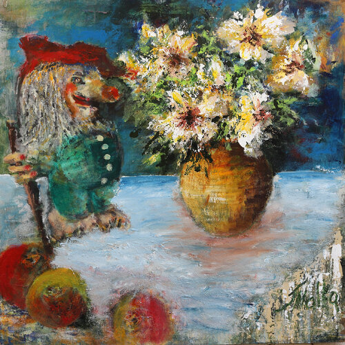 Flowers and Troll von Malka Tsentsiper, Malerei kaufen auf Singulart