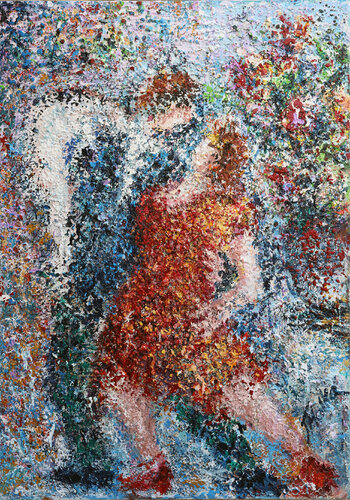 Tango and Mist van Malka Tsentsiper, Schilderij te koop op Singulart
