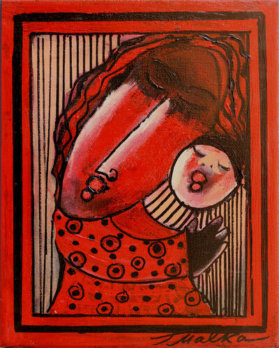Mini 03 - from Black and Red original series by Malka Tsentsiper, Painting for Sale on Singulart