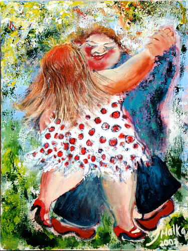 Pleasures of Summer Dance van Malka Tsentsiper, Schilderij te koop op Singulart