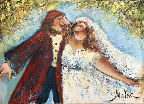 At Wedding - First Dance (small version) von Malka Tsentsiper, Malerei kaufen auf Singulart