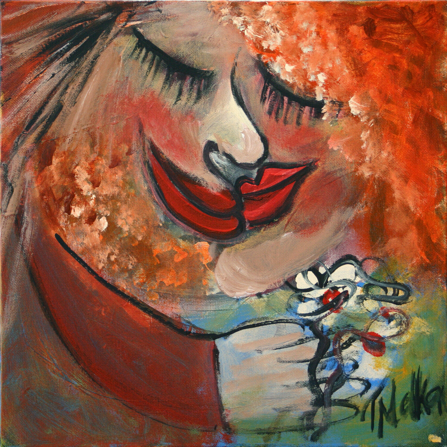 Embracement with flowers - 1 Malka Tsentsiper