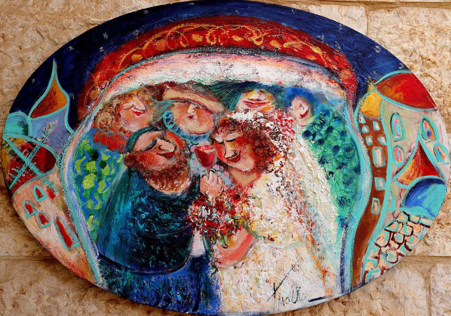 The Wedding Canopy (on oval canvas) Malka Tsentsiper