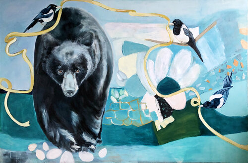 Bear à gogo di Lucie Leduc, Pittura in vendita su Singulart