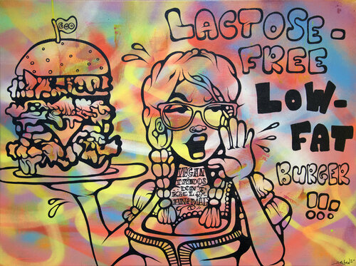 Trendy Burger di Ewen Gur, Pittura in vendita su Singulart