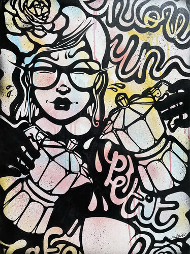 Encore un petit café (one more coffee) von Ewen Gur, Malerei kaufen auf Singulart