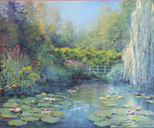 Giverny, le pont japonais di Jacques Majos, Pittura in vendita su Singulart