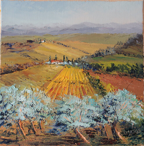 Toscane, les oliviers di Jacques Majos, Pittura in vendita su Singulart