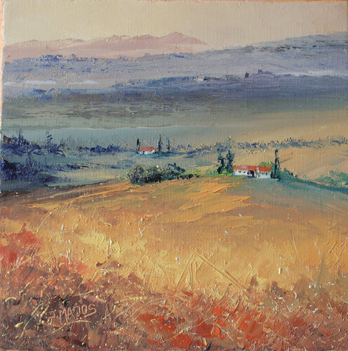 Toscane, champ de blé di Jacques Majos, Pittura in vendita su Singulart