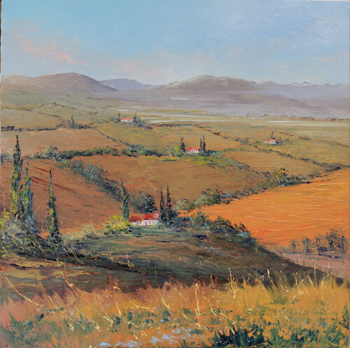 Toscane, le champ doré di Jacques Majos, Pittura in vendita su Singulart