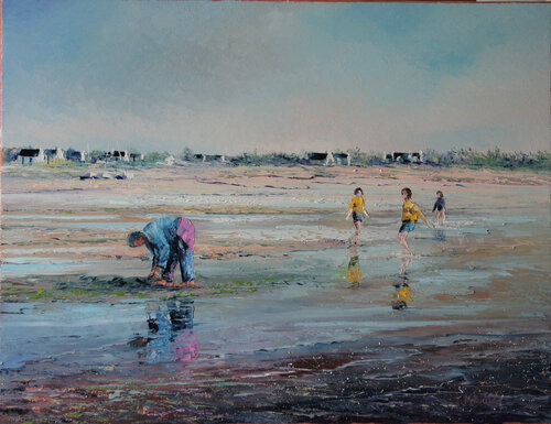 La pêche à pied di Jacques Majos, Pittura in vendita su Singulart