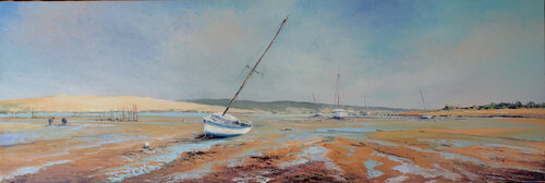 Deux pêcheur à marée basse di Jacques Majos, Pittura in vendita su Singulart