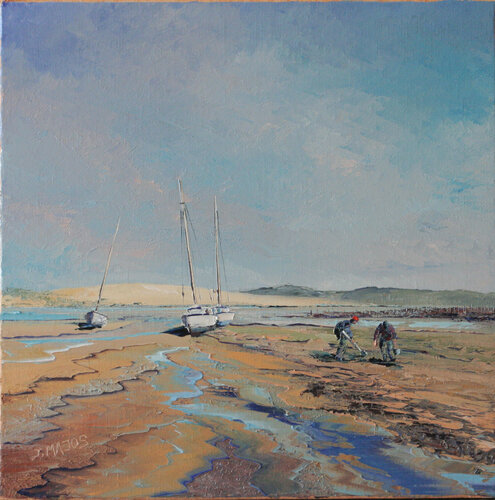 Deux pêcheurs à marée basse van Jacques Majos, Schilderij te koop op Singulart