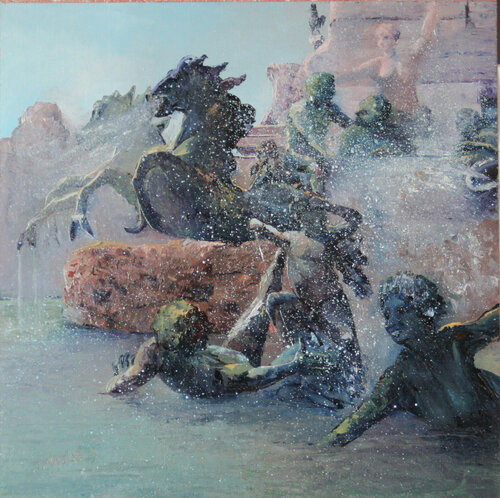 La fontaine des Girondins (1) di Jacques Majos, Pittura in vendita su Singulart