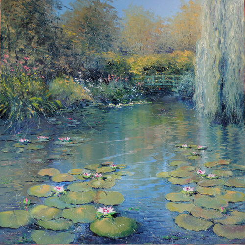 Le pont japonais de Giverny van Jacques Majos, Schilderij te koop op Singulart