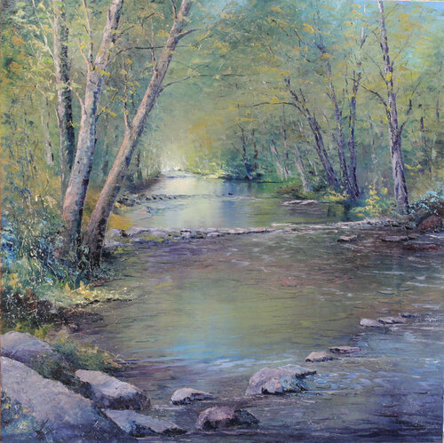 Ruisseau ombragé di Jacques Majos, Pittura in vendita su Singulart