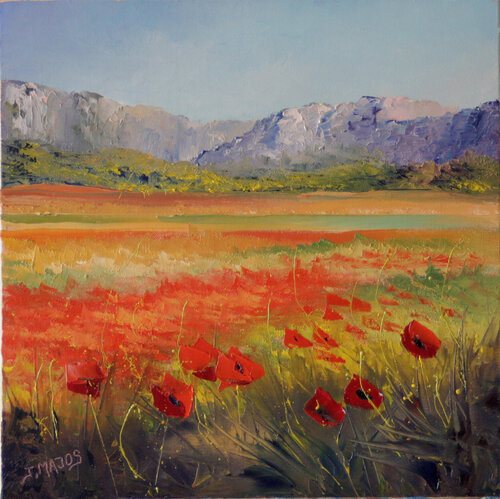 Les coquelicots van Jacques Majos, Schilderij te koop op Singulart