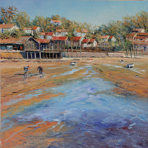 Deux pêcheurs au Cap Ferret de Jacques Majos, Pintura a la venta en Singulart