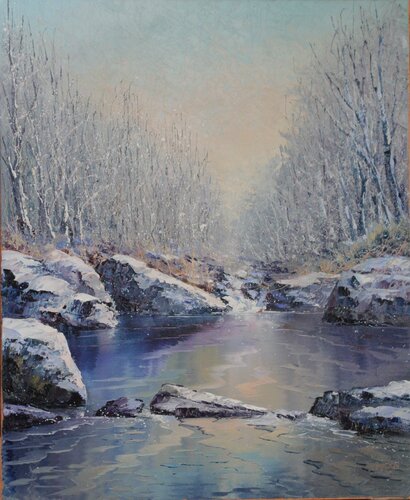 Ruisseau l'hiver de Jacques Majos, Pintura a la venta en Singulart