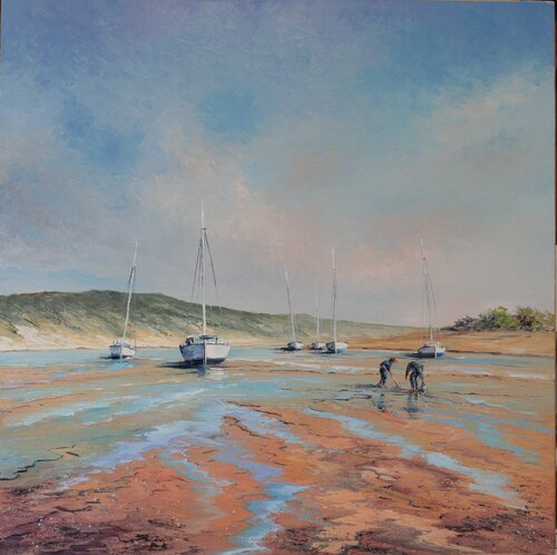 Deux pêcheurs à marée basse van Jacques Majos, Schilderij te koop op Singulart