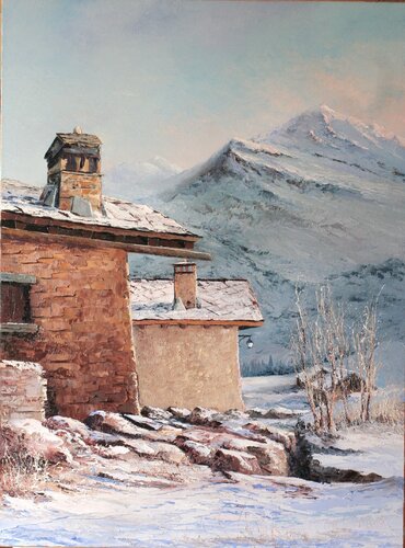 Première neige by Jacques Majos, Painting for Sale on Singulart