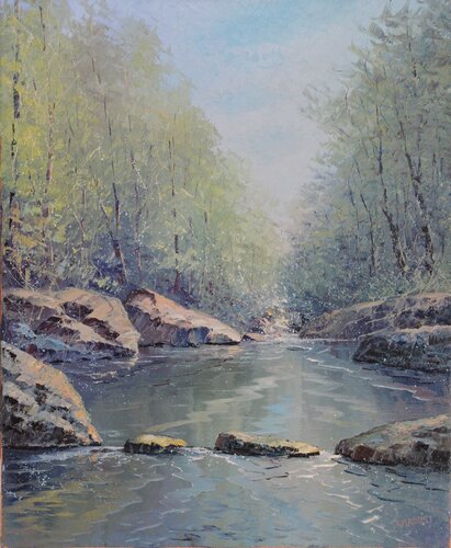 Ruisseau au printemps van Jacques Majos, Schilderij te koop op Singulart