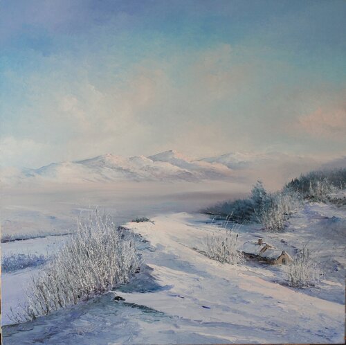 Haut plateau sous le neige van Jacques Majos, Schilderij te koop op Singulart