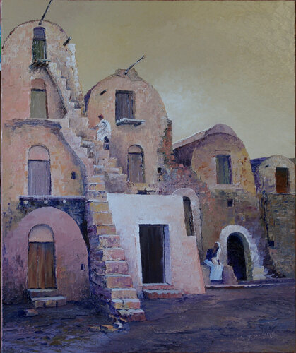 Les Ghorfas by Jacques Majos, Painting for Sale on Singulart