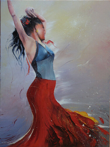 La danseuse de flamenco by Jacques Majos, Painting for Sale on Singulart