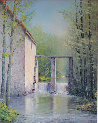Le vieux moulin by Jacques Majos, 회화 for Sale on Singulart