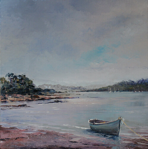 Barque au bord de l'eau par Jacques Majos, Peinture en vente sur Singulart